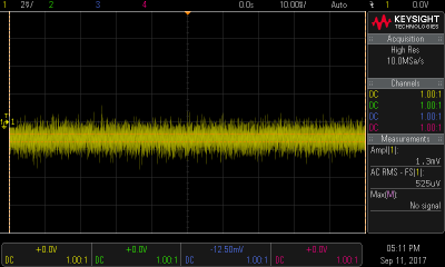 Noisefloor merania (2uV/div 10ms/div)