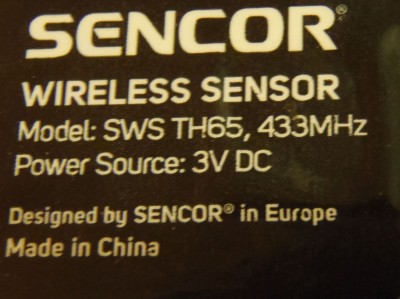 Sencor wireless sensor  sws th65 , 433Mhz  , EZ7B , TX-EZ7B rev:0