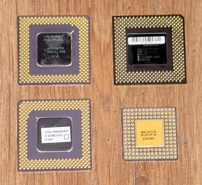 Pentium 150MHz<br />Celeron 400MHz<br />Pentium 100MHz<br />AMD 386DX25