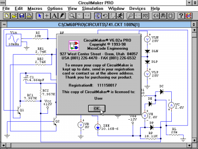CircuitMaker 6.02a Pro - About.png