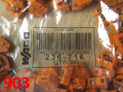 330 x WAGO svorkovnice,cena - 0,085€/ks ( 270ks predaných )<br />V ponuke aj v šedej farbe pod číslom 819) alebo tmavošedé(236-715) pod ččíslom 1084)